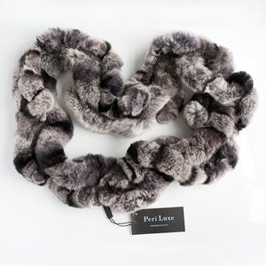 PERI LUXE Genuine Chinchilla Infinity Scarf